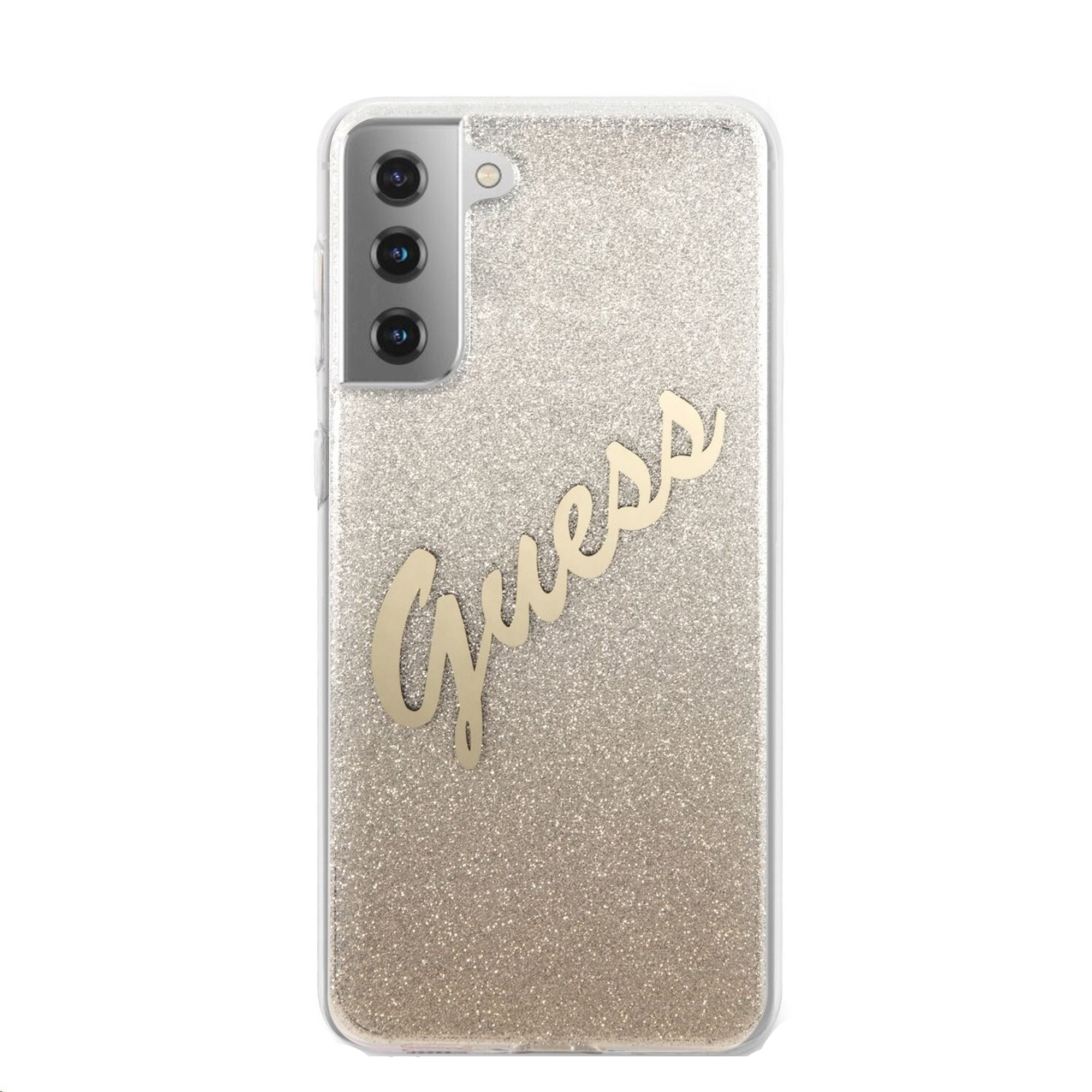 Husa de protectie Cover Guess Glitter Gradient pentru Samsung Galaxy S21 Ultra GUHCS21LPCUGLSGO, Gold