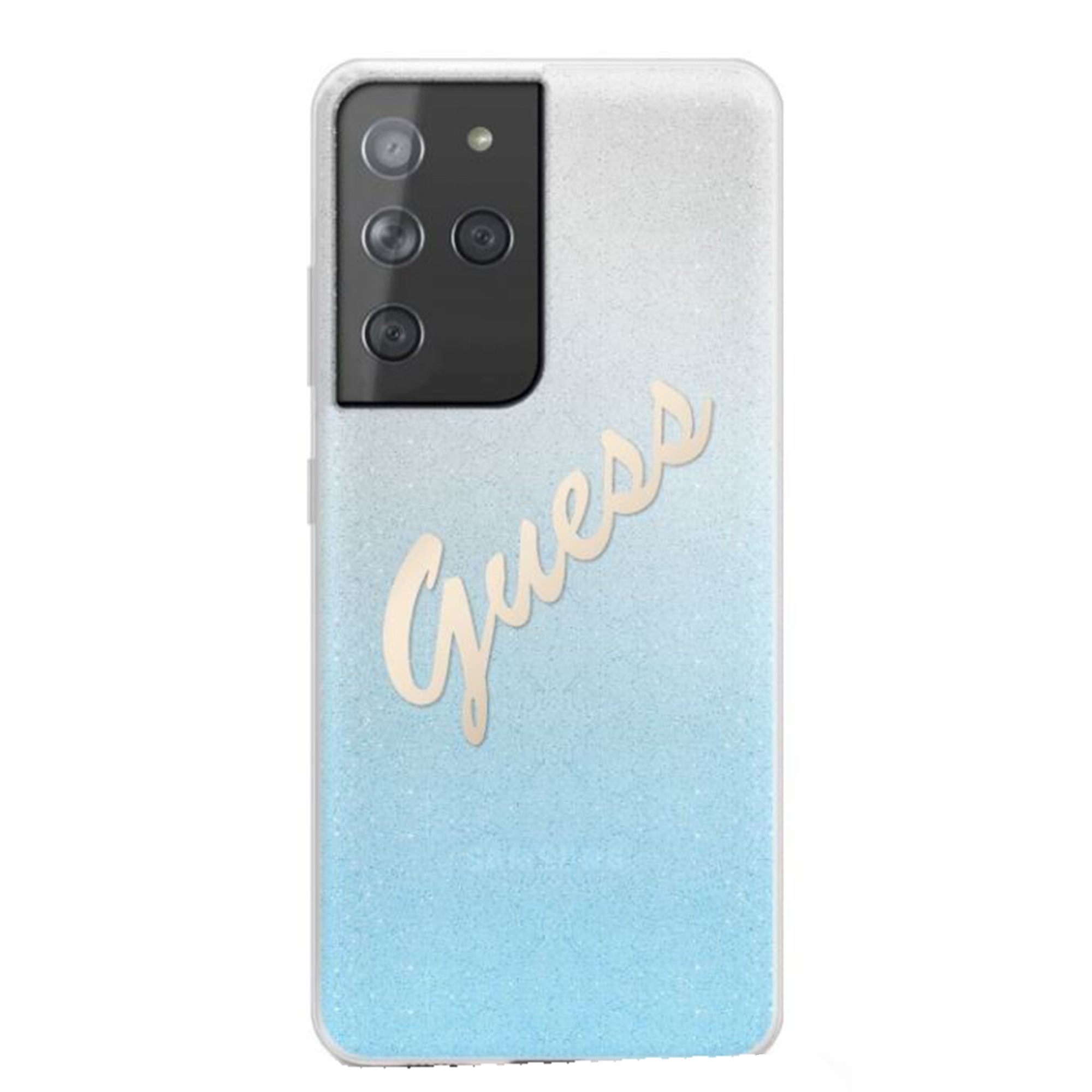 Husa de protectie Cover Guess Glitter Gradient pentru Samsung Galaxy S21 Ultra GUHCS21LPCUGLSBL, Light Blue