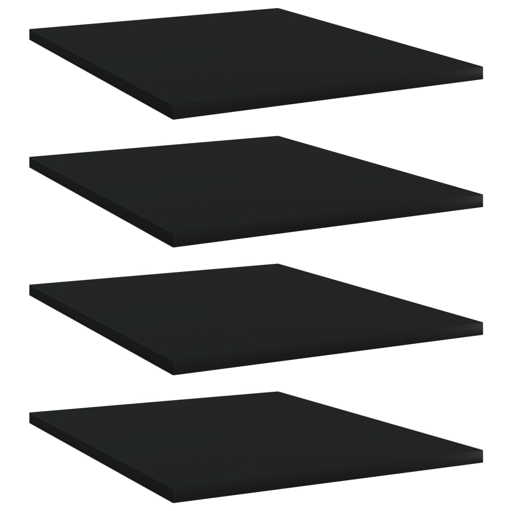 Set de 4 placi de biblioteca, vidaXL, PAL, 40 x 50 x 1.5 cm, Negru