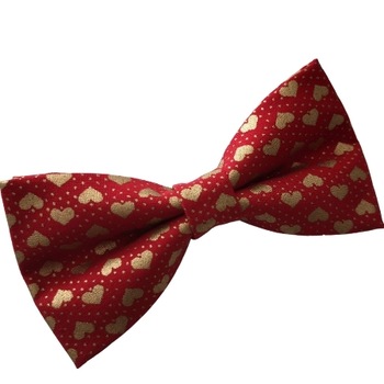 Papion rosu cu inimioare Golden Hearts Papion rosu cu inimioare Golden Hearts