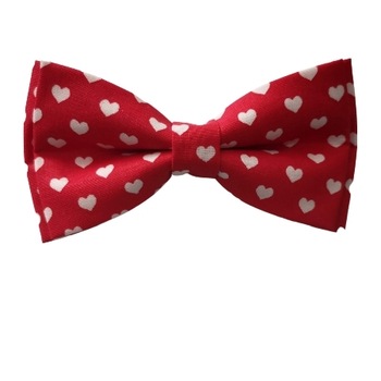 Papion rosu cu inimioare White Hearts Papion rosu cu inimioare White Hearts