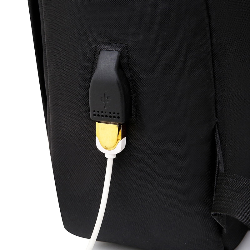 Rucsac laptop Momohippo, Port incarcare USB, 14.6'', 0.56 kg, 20 x 10 x 40 cm, Negru