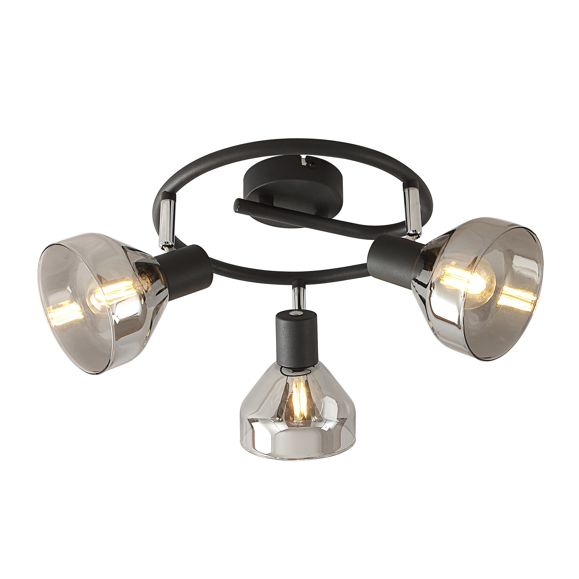 Plafoniera Klausen Intim Pl3, Negru/Crom, IP20, E14, 3 x 7 W