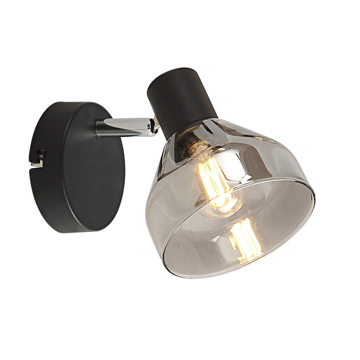 Klausen fali lámpa, INTIM AP1, fekete/króm, KL161004, IP20, E14, 1 x 7 W