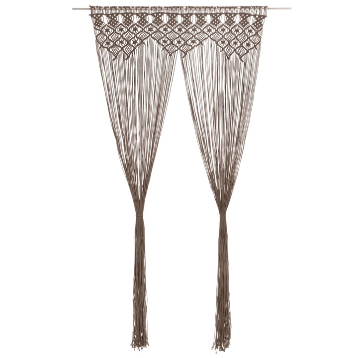 Перде vidaXL, Памук, 140 х 240 см, Кафяво