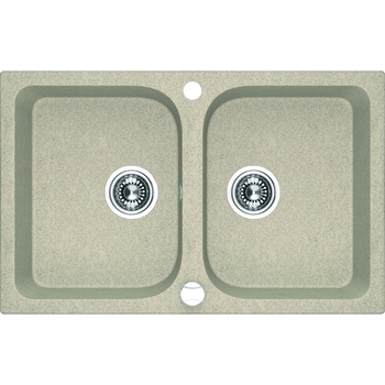 Chiuveta bucatarie din compozit, 76 x 48 cm, adancime cuva 17 cm, incastrabila, reversibila, bej Chiuveta bucatarie din compozit, 76 x 48 cm, adancime cuva 17 cm, incastrabila, reversibila, bej