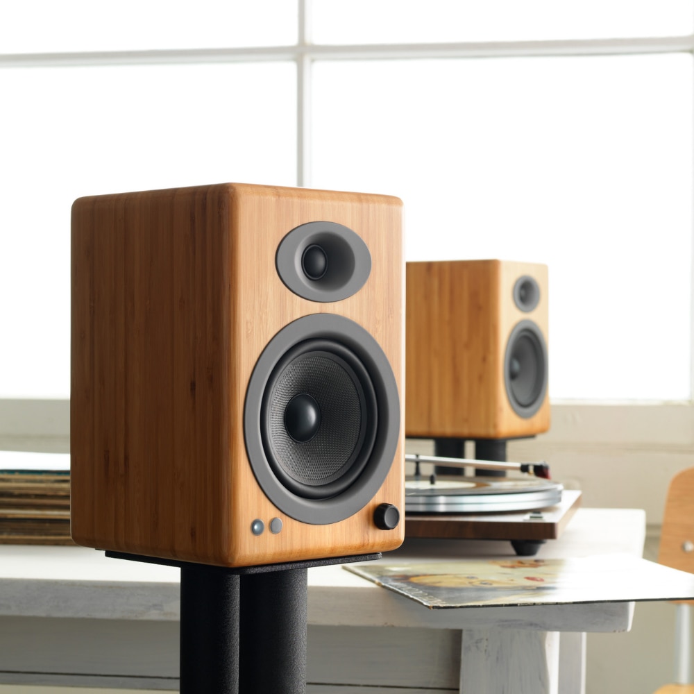 Boxe active Audioengine A5+, Wireless, Bambus