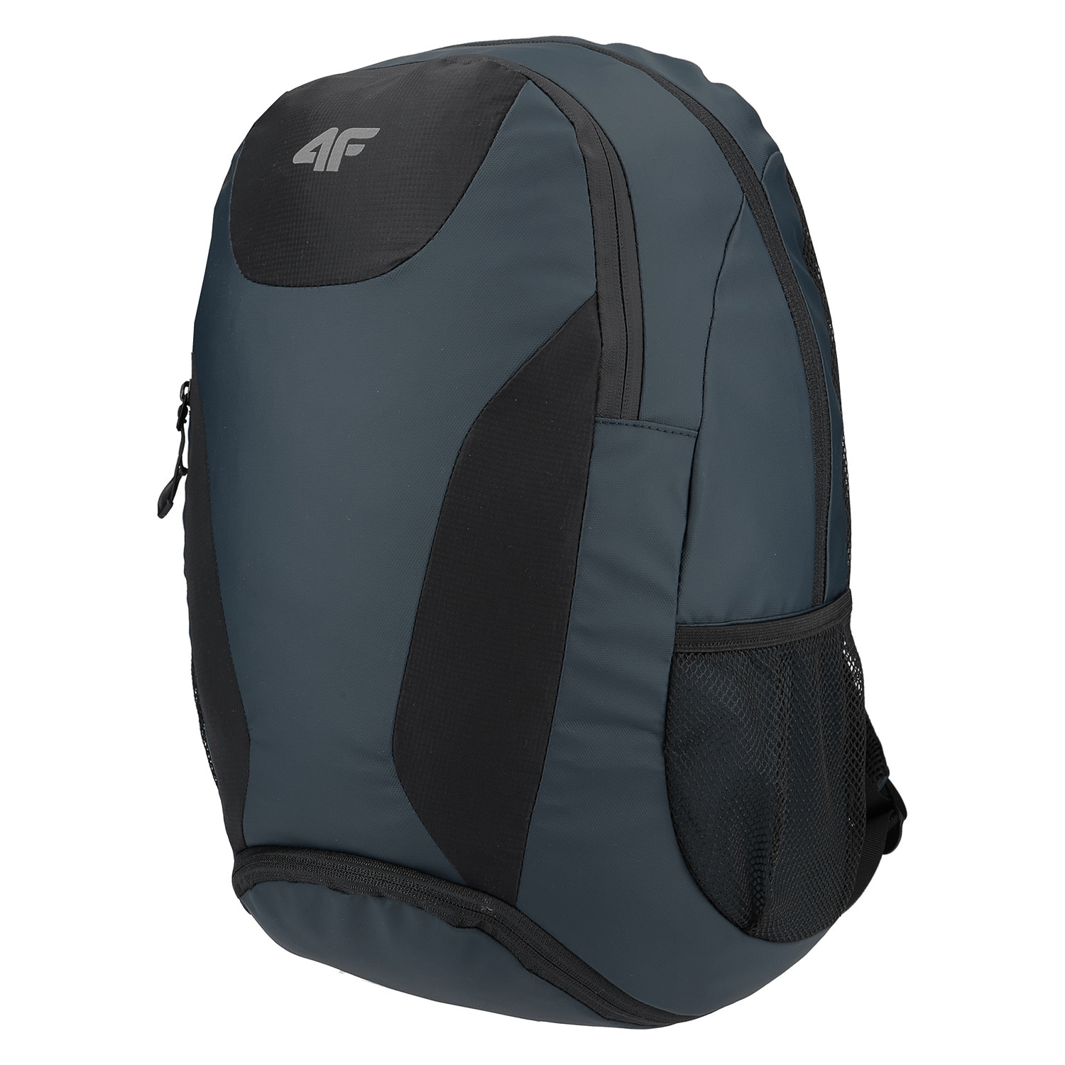 Rucsac sport, 4F, cu buzunare laterale din plasa, albastru marin/negru