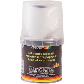 Set chit poliesteric cu tesatura din fibra de sticla pentru reparatii, Motip Set chit poliesteric cu tesatura din fibra de sticla pentru reparatii, Motip