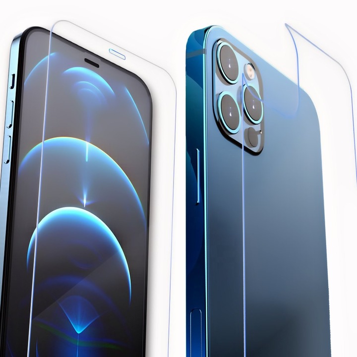 iPhone 12 Pro Max kompatibilis üvegfólia, előlapi, edzett, hátlapi fóliával, Devia