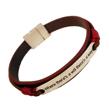 Bratara handmade din piele naturala lata si snur INCREDERE2-M6 Bratara handmade din piele naturala lata si snur INCREDERE2-M6