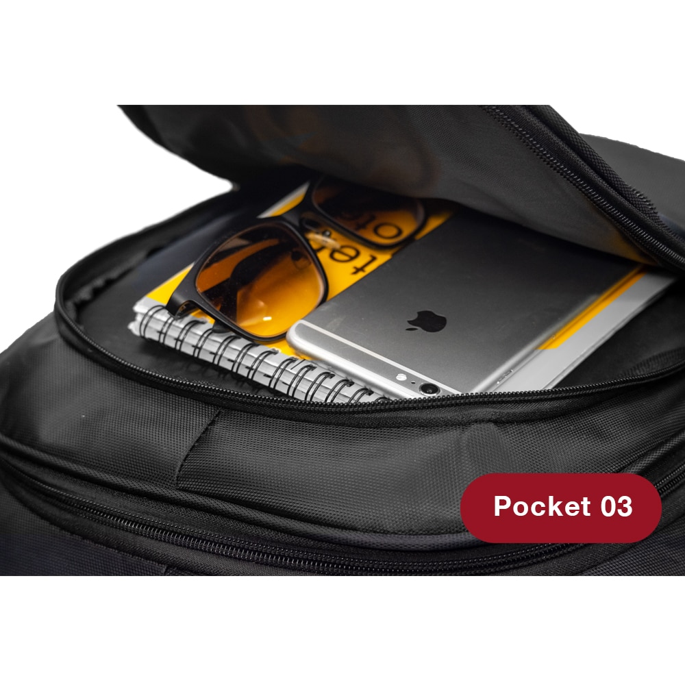 Rucsac pentru laptop, Dollcini, Nylon, laptop de 17", 26L, Negru