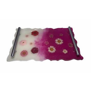 Tava servire Elegance handmade cu manere din rasina epoxidica 30 cm X 18 cm Tava servire Elegance handmade cu manere din rasina epoxidica 30 cm X 18 cm