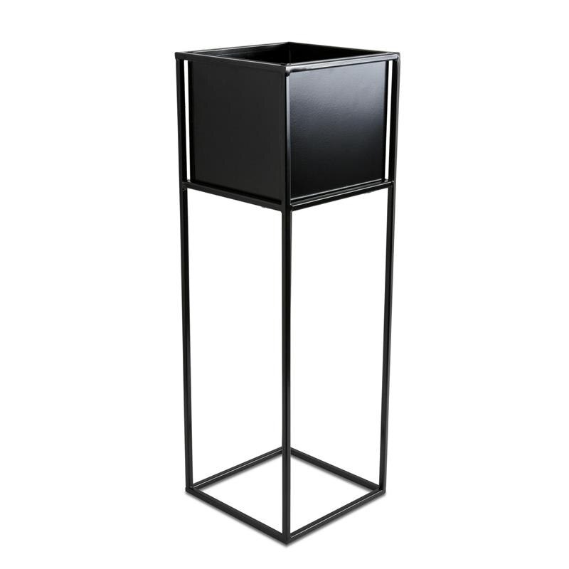 Suport pentru flori detasabil ghiveci Loft metalic negru 70 cm