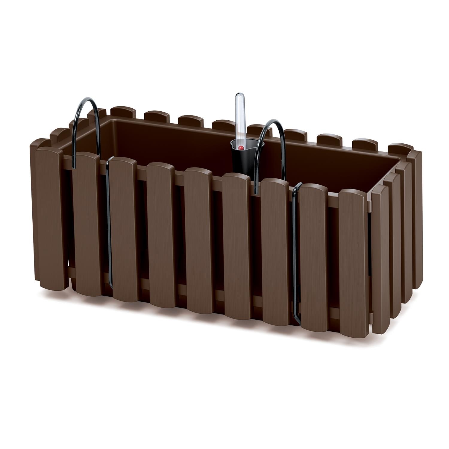 Ghiveci balustrada cu carlige Boardee Fencycase DDEF400W, 4.4 L, maro