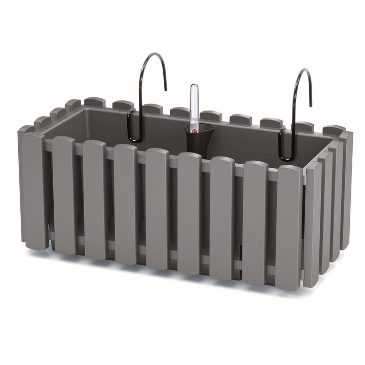 Boardee Fencycase DDEF400W Саксия за парапет с куки, 4,4 л, сива