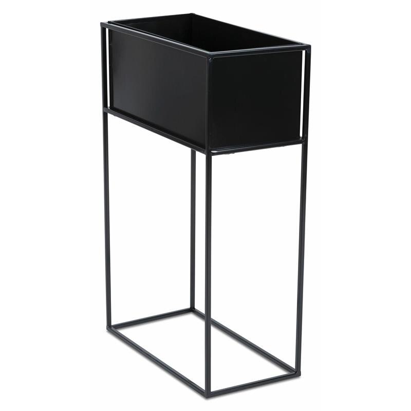 Suport pentru flori cutie Loft metalic negru 70 cm