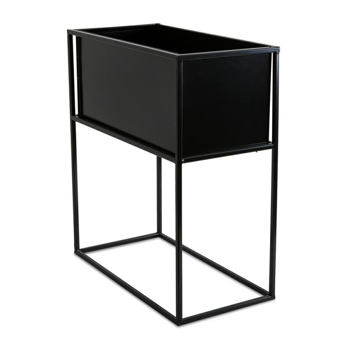 Suport pentru flori cutie Loft metalic negru 50 cm