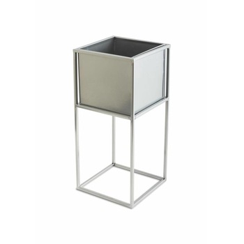 Suport pentru flori ghiveci Loft metalic crom 50 cm Suport pentru flori ghiveci Loft metalic crom 50 cm