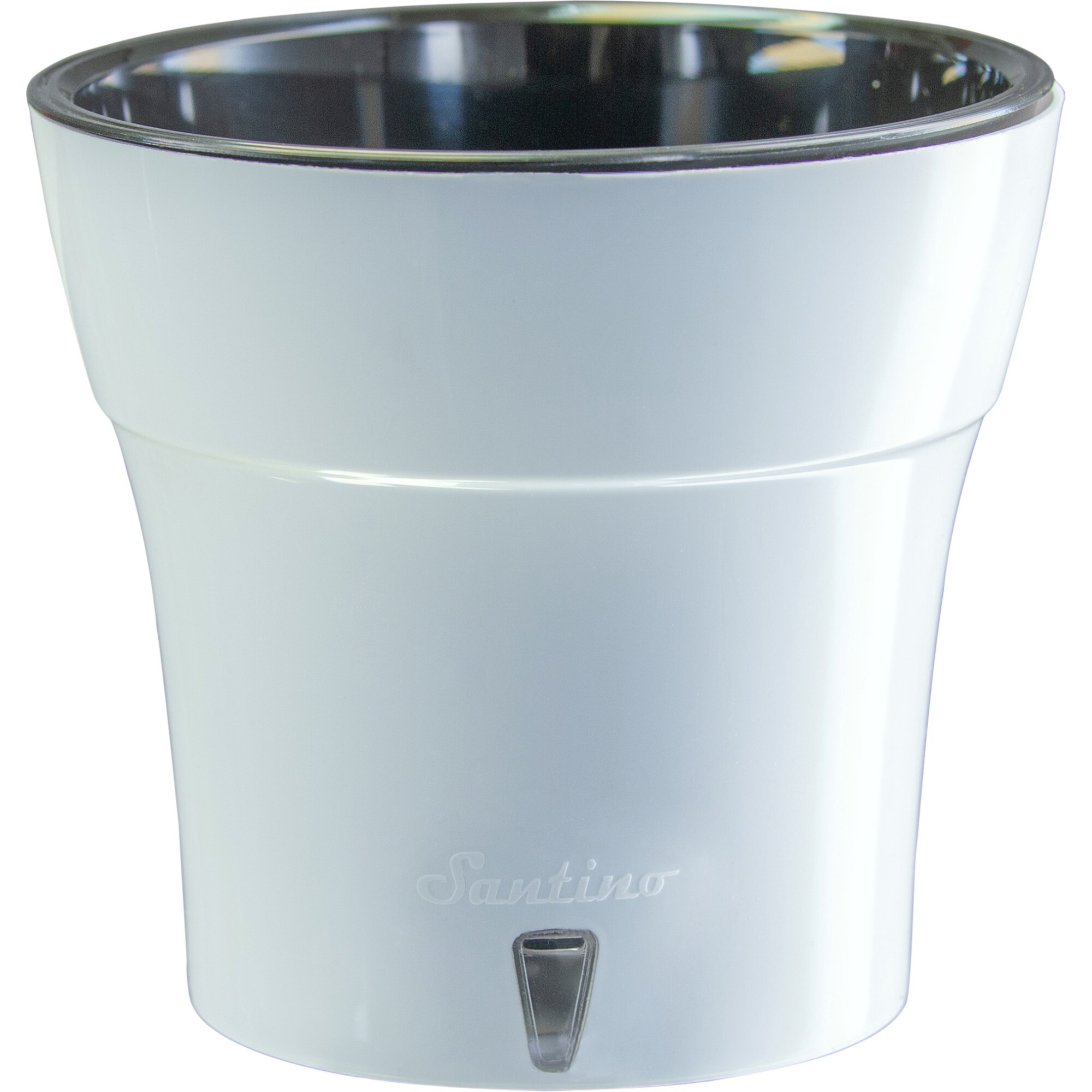 Ghiveci cu auto-udare DALI, cu volumul de 1.2L, culoarea Alb-Negru