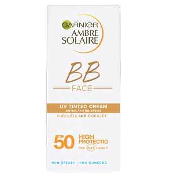Crema BB cu protectie solara Garnier Ambre Solaire SPF50 multifunctionala, 50 ml Crema BB cu protectie solara Garnier Ambre Solaire SPF50 multifunctionala, 50 ml