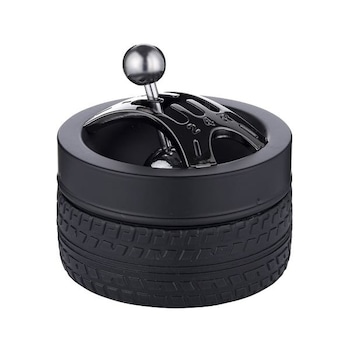 Scrumiera metalica Angel black Auto, diametru 11 cm Scrumiera metalica Angel black Auto, diametru 11 cm