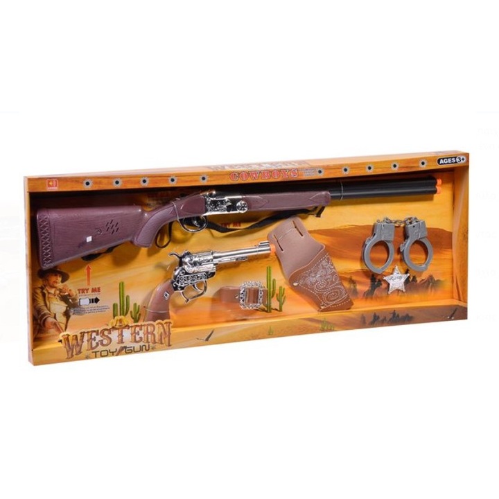 Комплект Serif Wild West, пушка, пистолет, белезници, значка, кобур, 3 години+