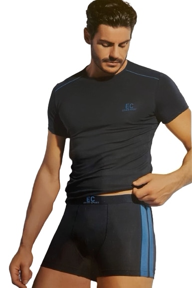 Set tricou si boxeri Enrico Coveri EC1718, Albastru
