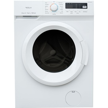 Masina de spalat rufe cu uscator Tesla WW85360M, 8 kg spalare, 5 kg uscare, 1300 rpm, Clasa B, Pornire intarziata, Curatare cuva, Alb Masina de spalat rufe cu uscator Tesla WW85360M, 8 kg spalare, 5 kg uscare, 1300 rpm, Clasa B, Pornire intarziata, Curatare cuva, Alb