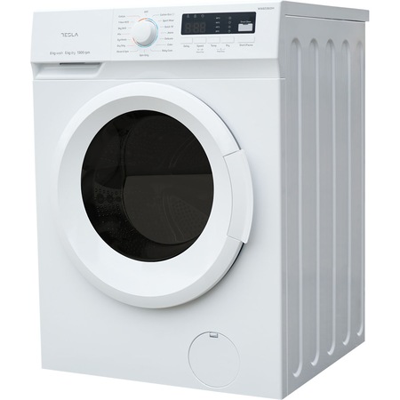 Masina de spalat rufe cu uscator Tesla WW85360M, 8 kg spalare, 5 kg uscare, 1300 rpm, Clasa B, Pornire intarziata, Curatare cuva, Alb