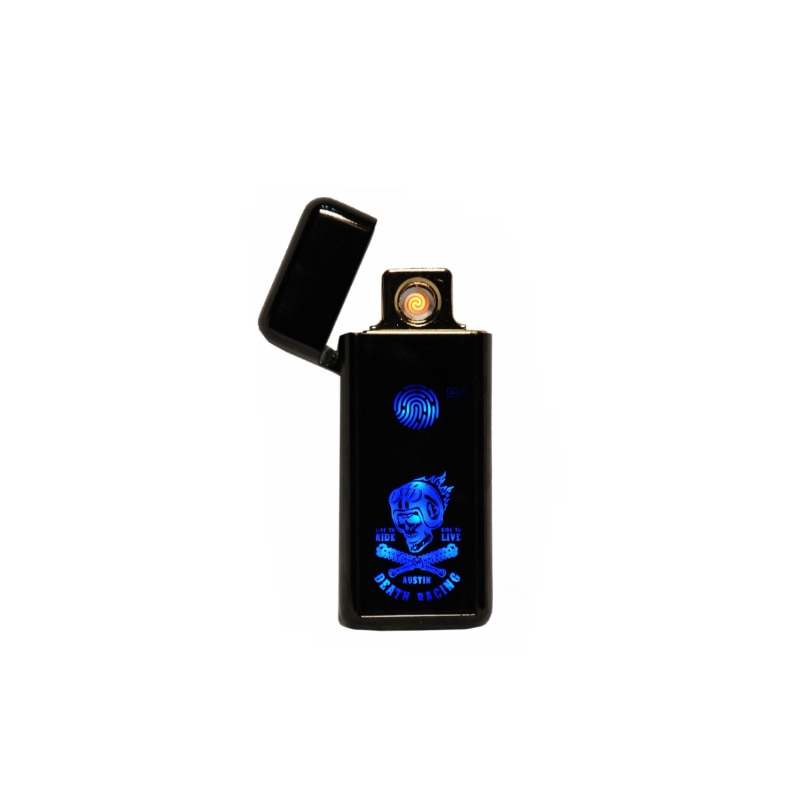 Bricheta electrica cu senzor de amprenta, Skull, culoare Negru