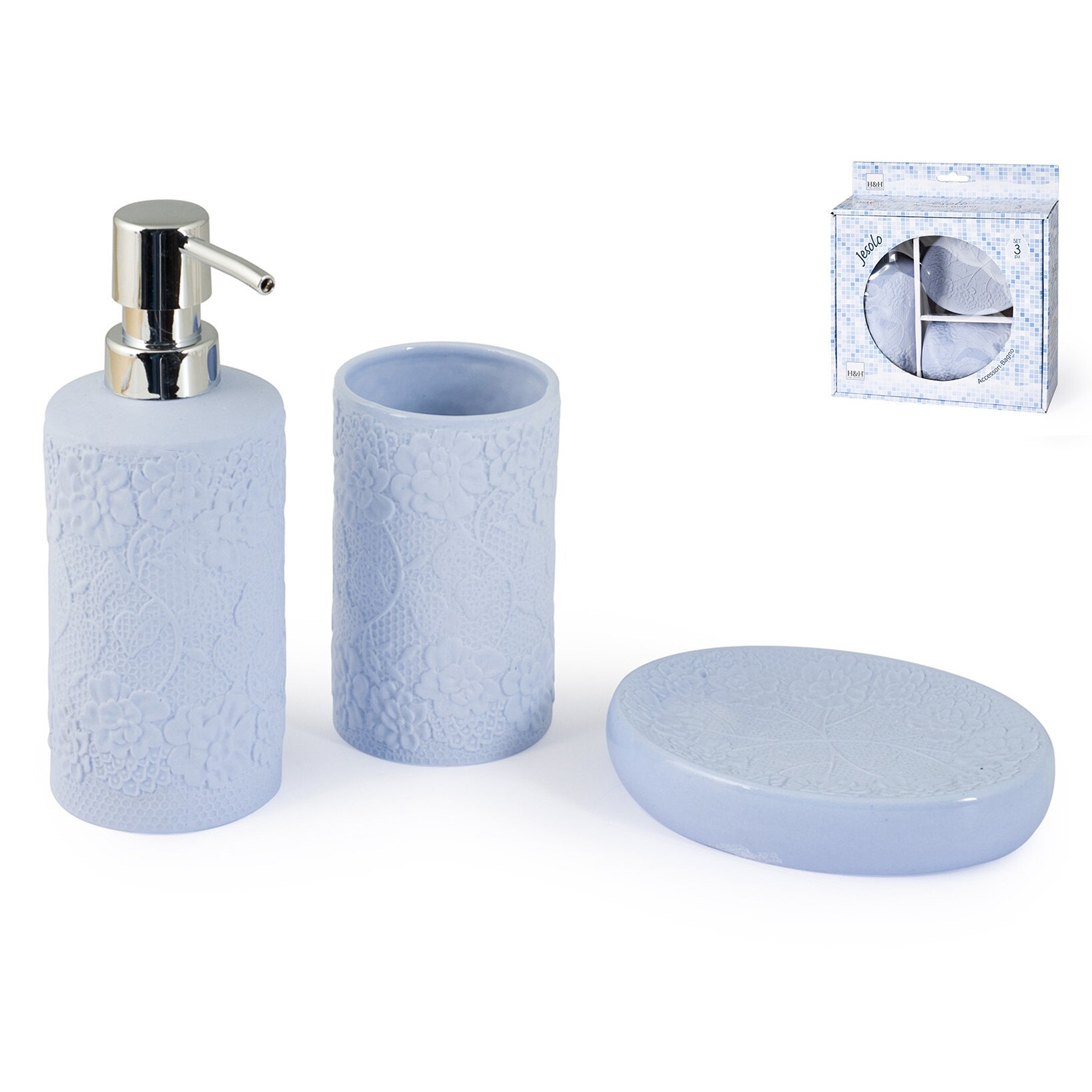 Set accesorii baie ceramica, Jesolo, 3 piese