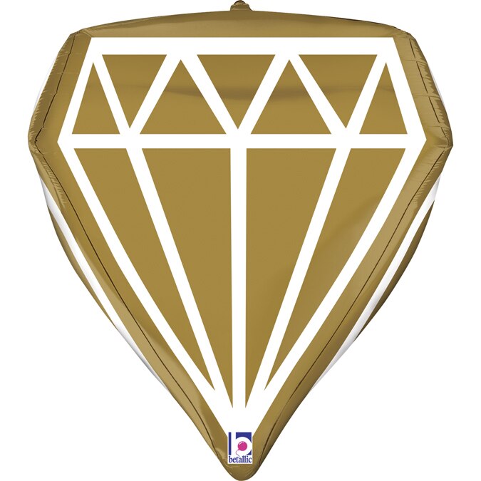 Balon Folie Diamant 3D, Auriu, 61 cm