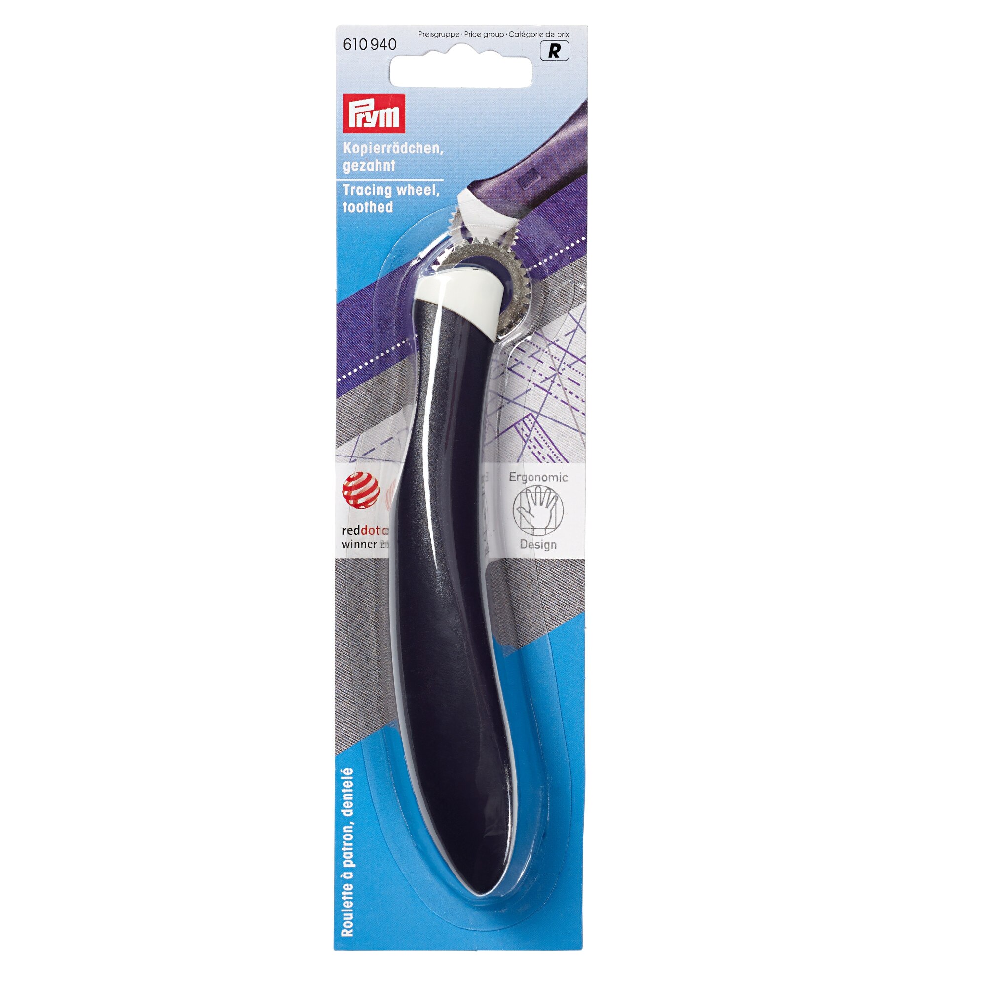 Cutter cu roata zimtata, pentru marcare, trasare, taiere, Prym Ergonomics