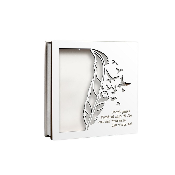 Caseta decorativa pentru licheni, DekoLaser, CDL1111, 20x20 cm