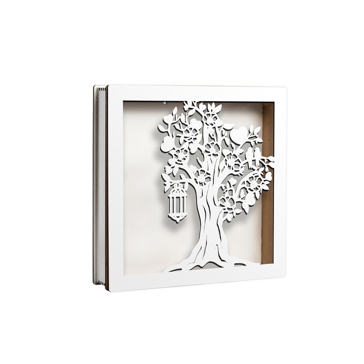 Caseta decorativa pentru licheni, DekoLaser, CDL1123, 20x20 cm