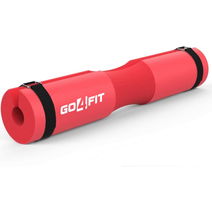 Protectie bara pentru genuflexiuni, GO4FIT, Barbell Pad, rosu