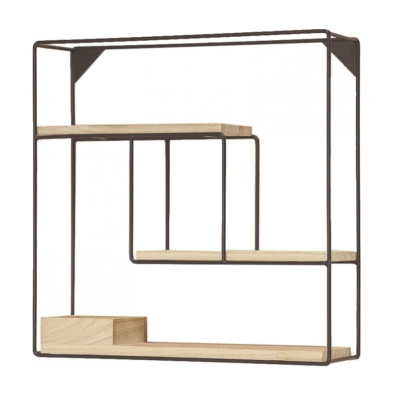 Raft Tjorge, Boltze,metal, negru, 11x40x40 cm