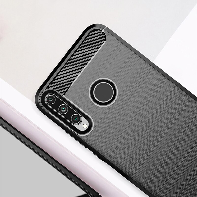 Husa pentru Huawei Y6p - Techsuit Carbon Silicon - Neagra, Smartphosis