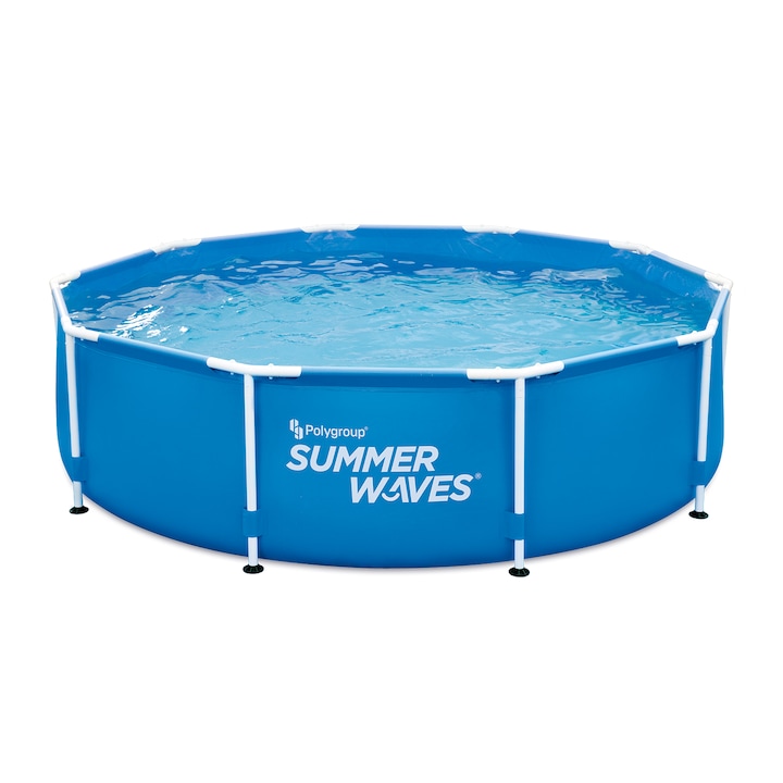 Summer Waves SW MF305X76FPI Fémlábas kék medence 3,05mx76cm, papírszűrős vízforgatóval