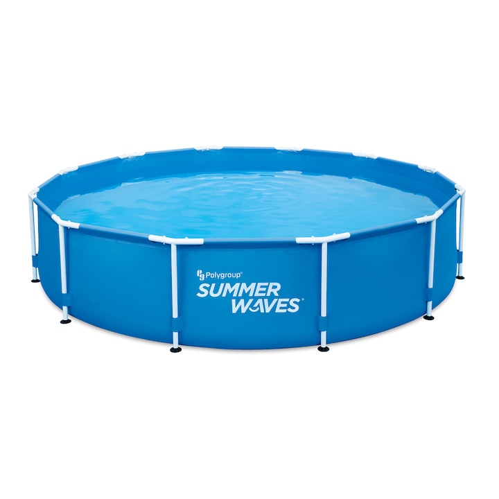 Summer Waves Fémlábas kék medence 3,66mx76cm, papírszűrős vízforgatóval
