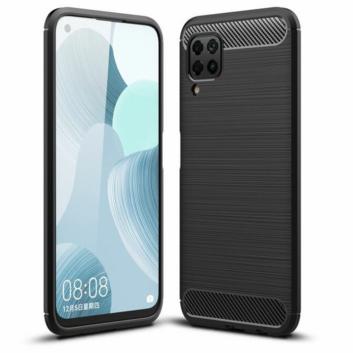 Кейс за Huawei P40 Lite, Techsuit Carbon Silicone, черен