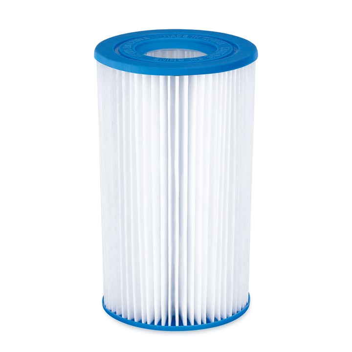 Piscina rotunda cu pompa cu filtru, prelata protectie si scara acces incluse Summer Waves, diametru 427 cm, inaltime 107 cm, PVC/otel, aspect rattan, gri