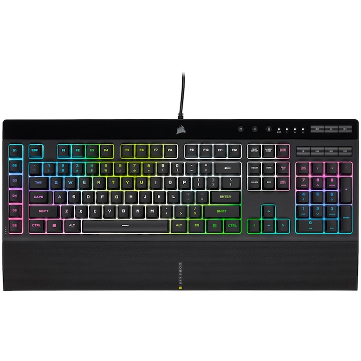 Клавиатура Gaming Corsair K55 PRO XT, RGB подсветка, Бутони macro и multimedia, Black