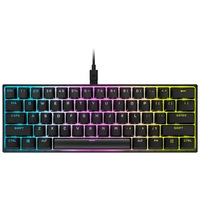 Tastatura mecanica gaming Corsair K65 mini 60%, iluminare RGB, cablu detasabil USB-C, Switch Cherry MX Red, Negru
