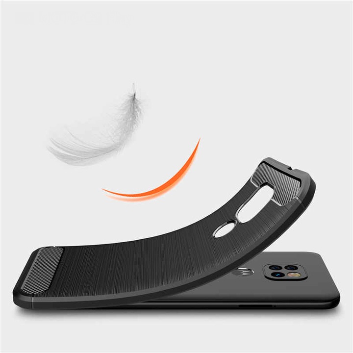 Кейс за Motorola Moto E7 Plus/Moto G9 Play, Techsuit Carbon Silicone, черен