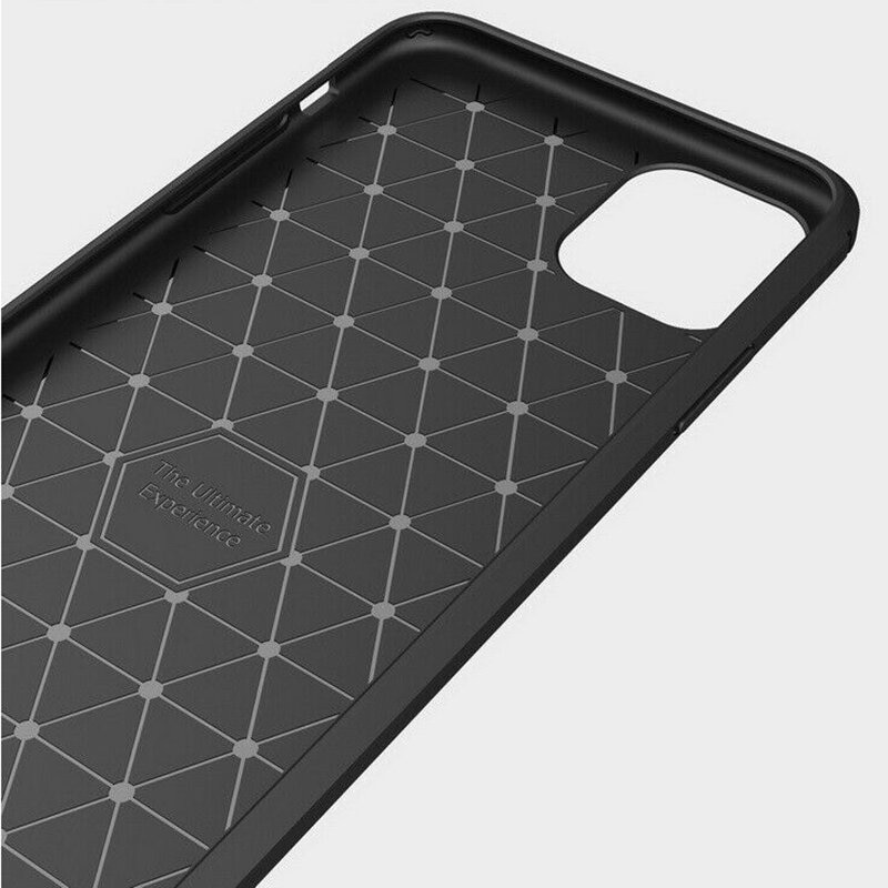 Husa protectie Mat-Tech compatibila cu iPhone 11 Pro Textura Carbon, Finisaj Mat, Anti-Shock, Anti-Fingerprint, Rezistenta la impact, Negru