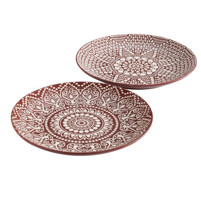 Set 2 platouri servire din portelan Mayuma, Multicolor, 28x3 cm