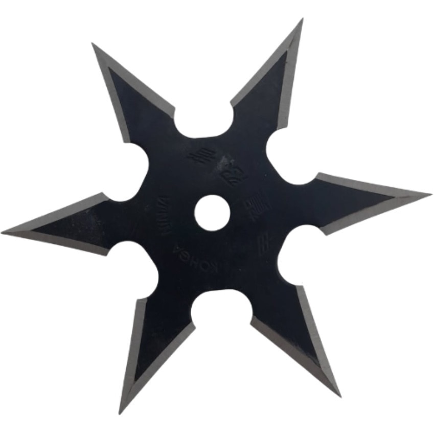 Steluta ninja pentru aruncat la tinta 6 colturi in husa, negru, 10 cm, Dalimag