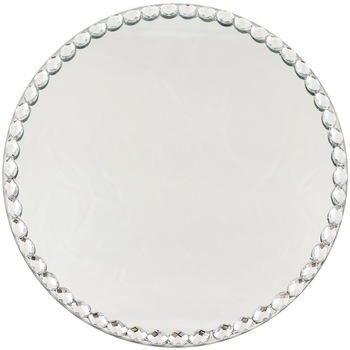 Suport lumanare oglinda, cu margele, 24.5 cm Suport lumanare oglinda, cu margele, 24.5 cm